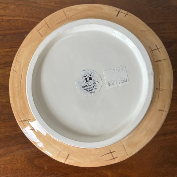 Mary Engelbreit Straw Hat Figural Mug by Charpente 1995 Polka Dot Bow & Flowers - Picture 8 of 9